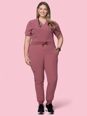 2XL Petite Women’s Mandala Mauve scrub set joggers